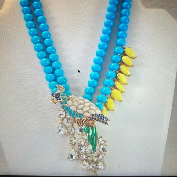 J. Crew Jewelry - J.Crew Parrot 🦜 Big Beaded Necklace,Never Worn,Adjustable Stunning 😍